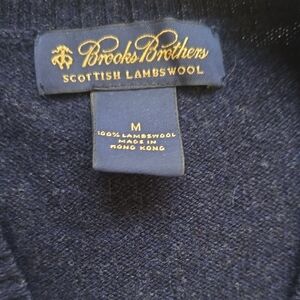 Brooks Brothers Men's Dark Blue Lambswool Sweater